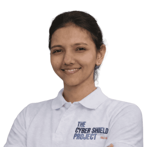 A volunteer from Naksh Foundation, Afnan Khan, engaged in work for Project CyberShield, representing the team’s efforts in promoting cybercrime awareness and digital safety.