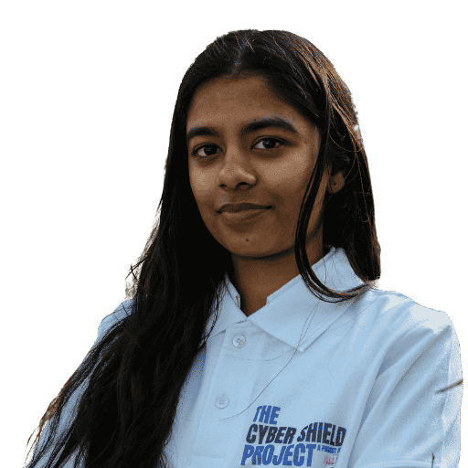 A volunteer from Naksh Foundation, Divya Mehra, engaged in work for Project CyberShield, representing the team’s efforts in promoting cybercrime awareness and digital safety.