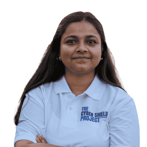 A volunteer from Naksh Foundation, Harsha, engaged in work for Project CyberShield, representing the team’s efforts in promoting cybercrime awareness and digital safety.