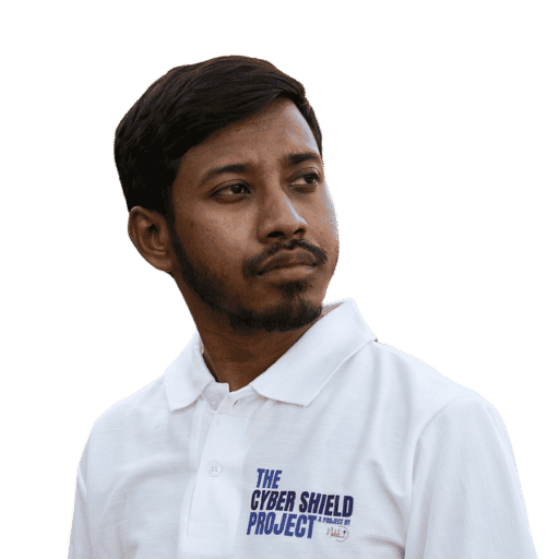 A volunteer from Naksh Foundation, Samuel, engaged in work for Project CyberShield, representing the team’s efforts in promoting cybercrime awareness and digital safety.